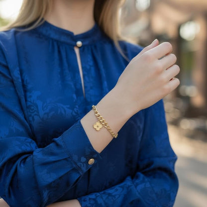 Pulsera trébol Dorada