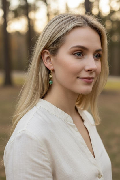 Aros Jade Verde Amalia