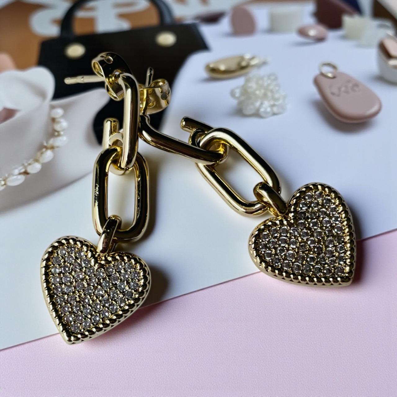 Aros Corazon Cadena