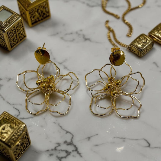 Aros Flor Doradas