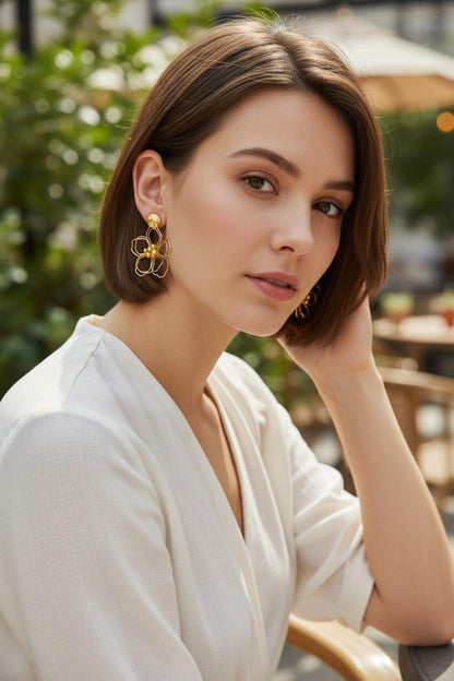 Aros Flor Doradas